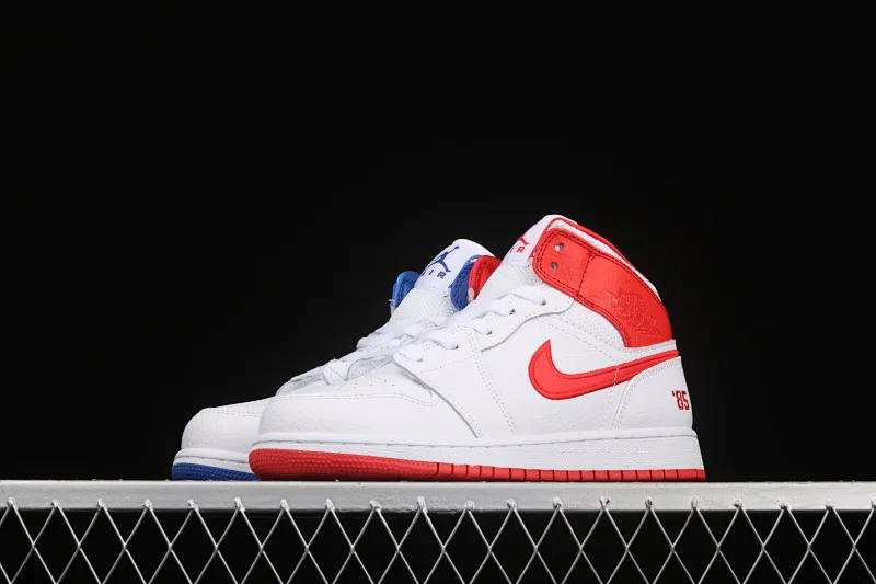 All categories Air Jordan Jordan series basketball shoes Air Jordan 1 Mid Air Jordan 1 Mid "85" AJ1 Joe 1 red, white and blue mandarin duck color matching Zhongbang basketball shoes DH0200-100